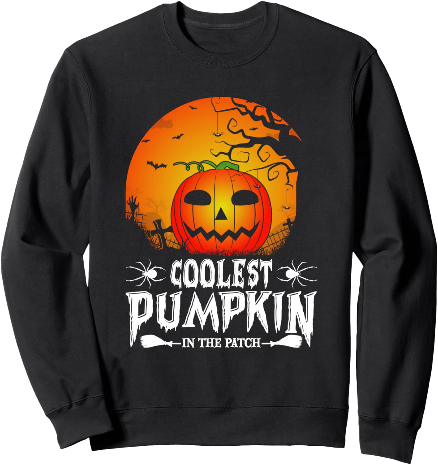 

Классная толстовка с изображением тыквы на грядке на Хэллоуин - тыква-фонарь Witchy Wardrobe, черный