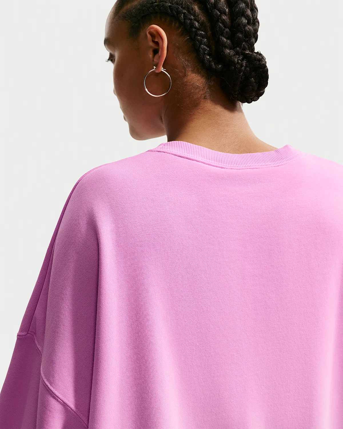 Женский оверсайз свитшот с круглым вырезом Nike Sportswear Phoenix Fleece, Pink Foam/Light Magenta/Light Magenta — фото 2