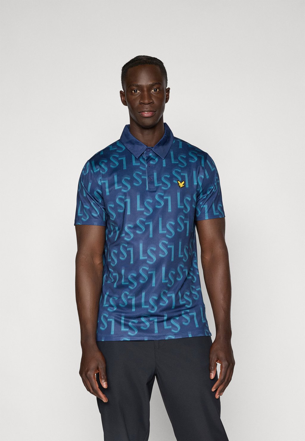 

Рубашка поло MONOGRAM PRINTED Lyle & Scott, синий