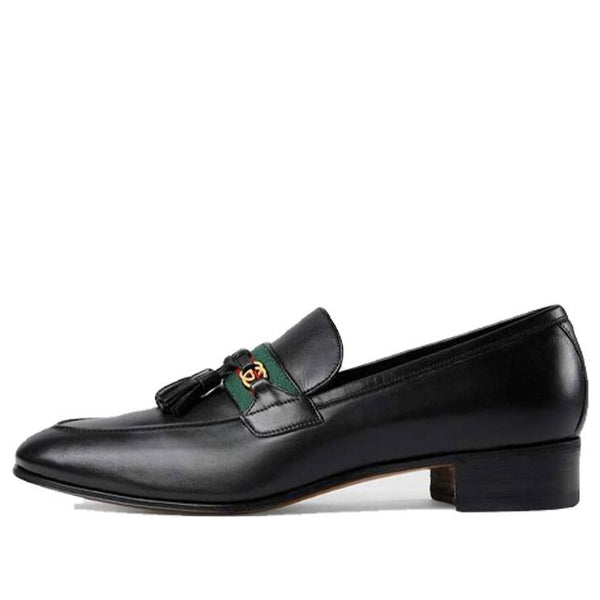 

Кроссовки interlocking g tassel leather loafers 'black' Gucci, черный