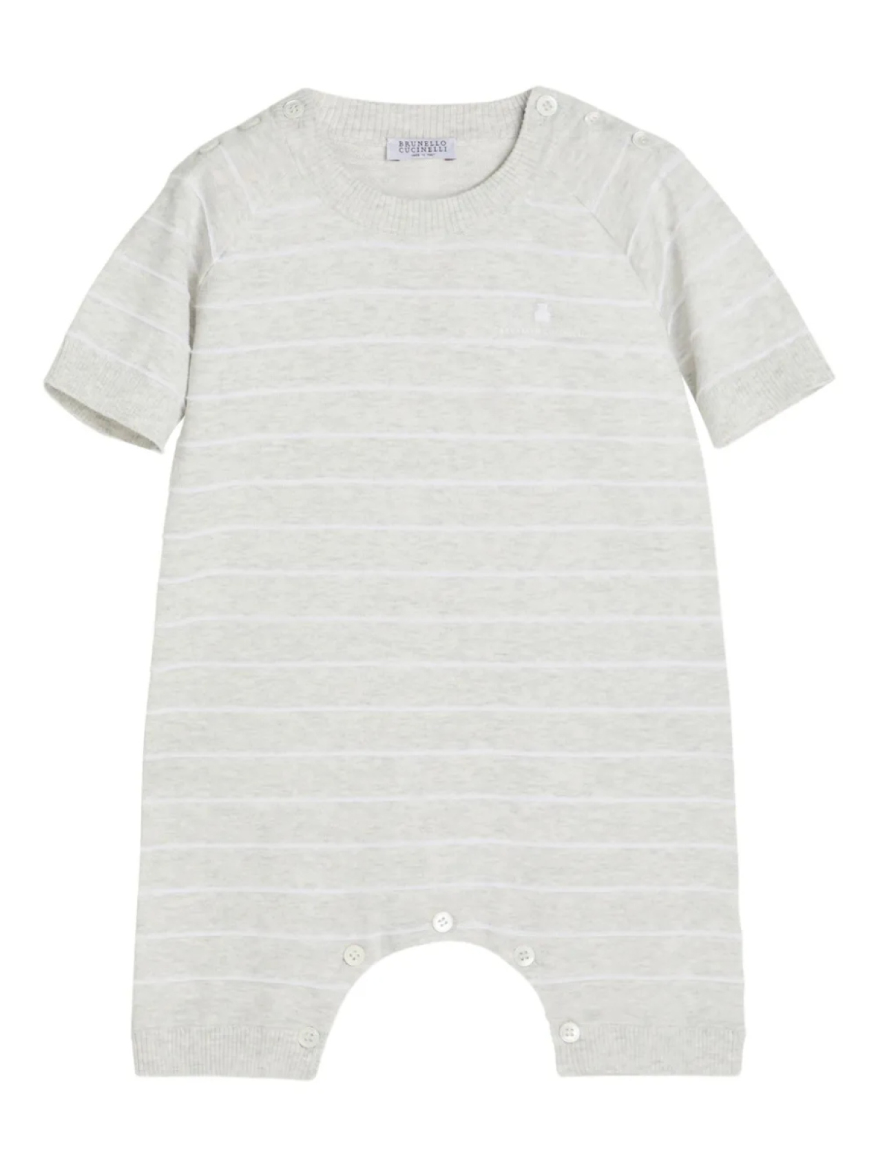 

Боди из хлопка в полоску Brunello Cucinelli Kids, серый