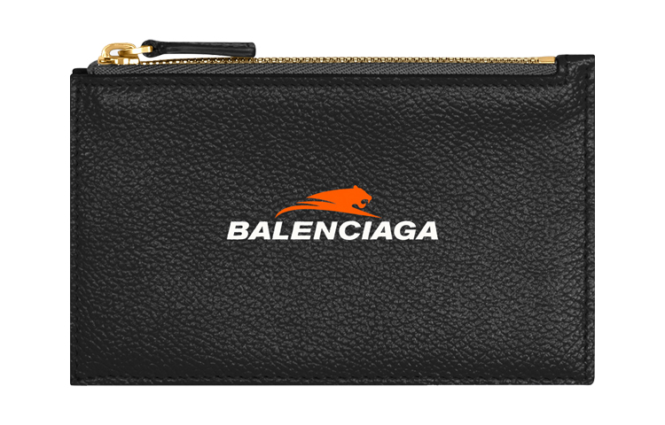 

Balenciaga Кожаный кошелек для монет большой мужской черный