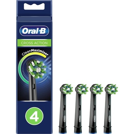 

Насадки Oral-B CrossAction, 4 шт. Оригинальные чистящие картриджи с технологией CleanMaximiser, черные — 4 шт. в упаковке
