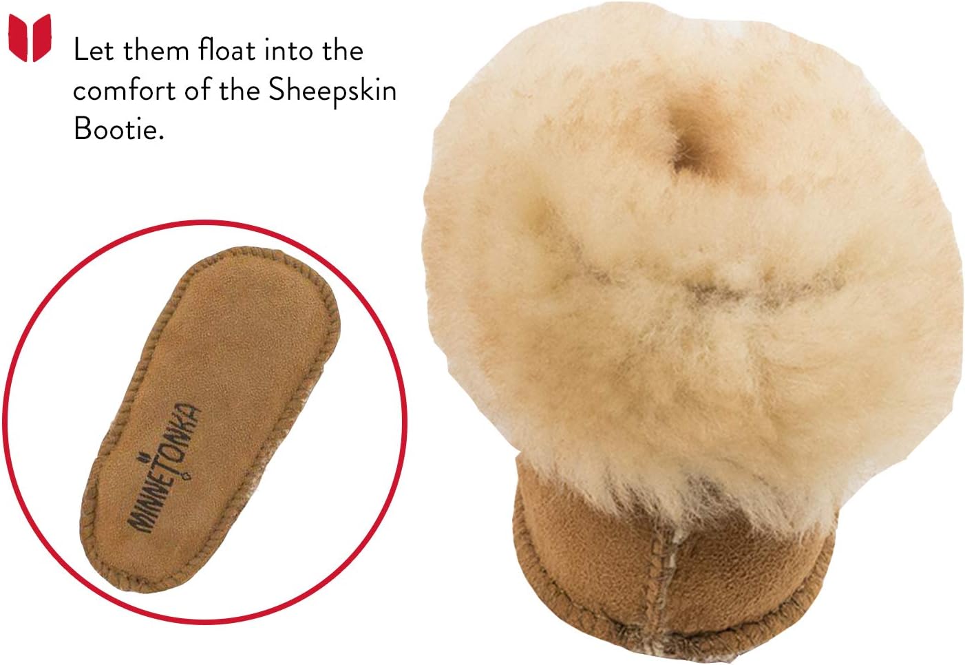 Настоящие шерстяные ботиночки Minnetonka (для младенцев/малышей), Infant (0-12 Months) Golden Tan — фото 4
