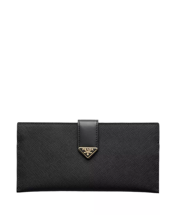 

Большой кошелек из сафьяновой кожи. Prada, черный