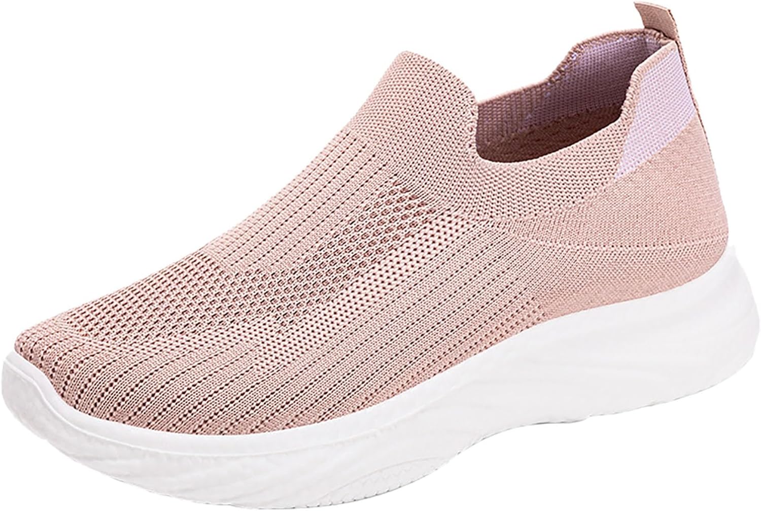 

Мужские слипоны для ходьбы, дышащие вязаные повседневные кроссовки для дома и улицы, для бега, тенниса, спортивных тренировок в зале, нескользящие тренировочные кроссовки Generic, розовый