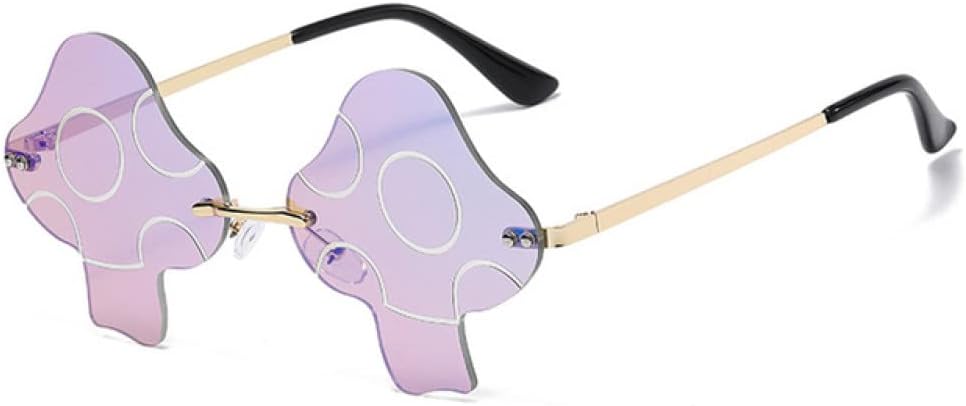 

Солнцезащитные очки без оправы для женщин, ретро-стиль, прозрачные линзы, защита от УФ-излучения UV400; солнцезащитные очки для мужчин, сине-фиолетовые зеркальные LANGSER, Golden Purple Green