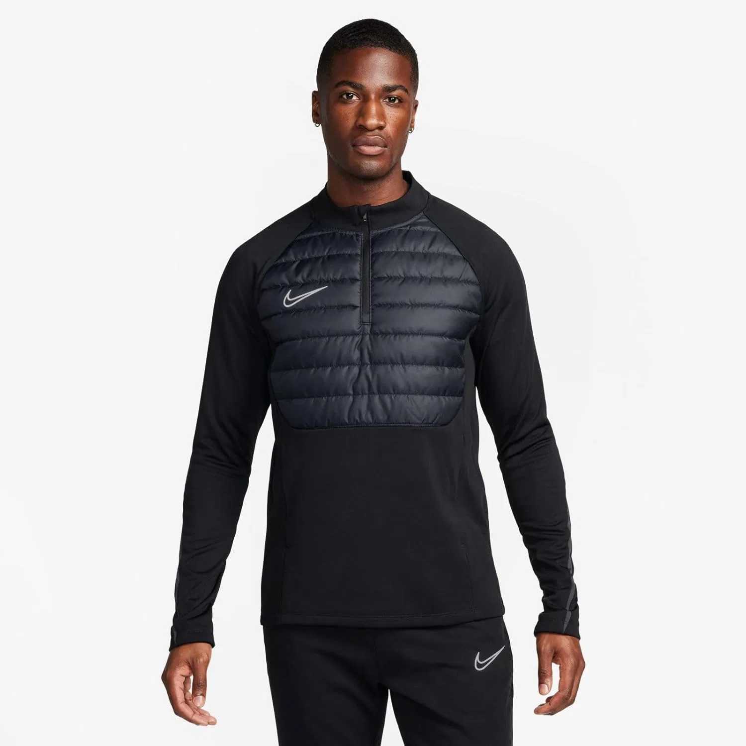 Толстовка с капюшоном Nike Therma-FIT, мужская, цвет Black/Anthracite/Reflective Silv