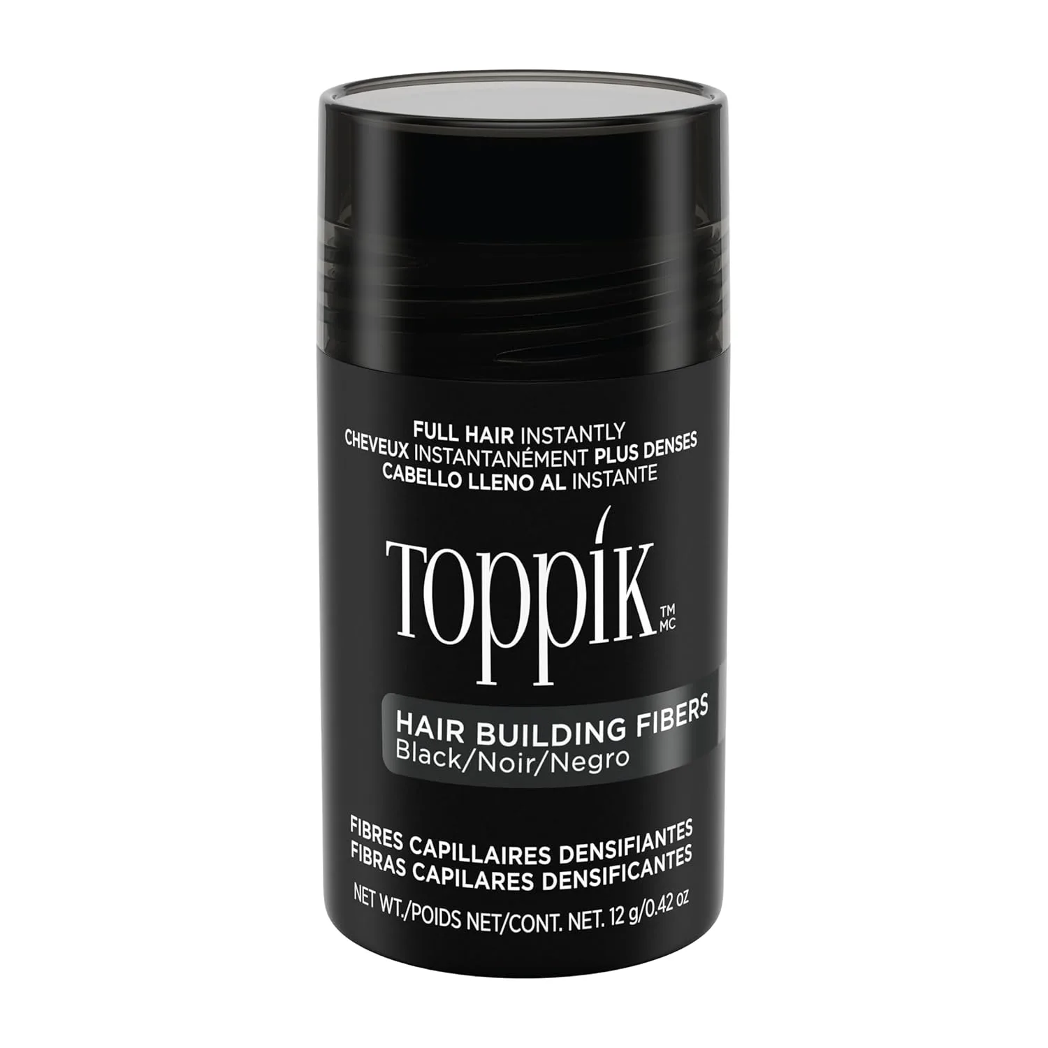 Волокна для наращивания волос Toppik, мгновенно заполняют тонкие или редеющие волосы, делая их гуще и объемнее. 9 оттенков, 4 варианта размера., Black
