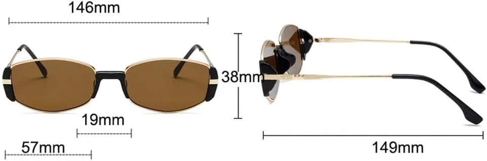 

Винтажные солнцезащитные очки неправильной формы для женщин, модные для мужчин и женщин, панк-очки, маленькие солнцезащитные очки, женские очки UV400 TKKTLLT, Black