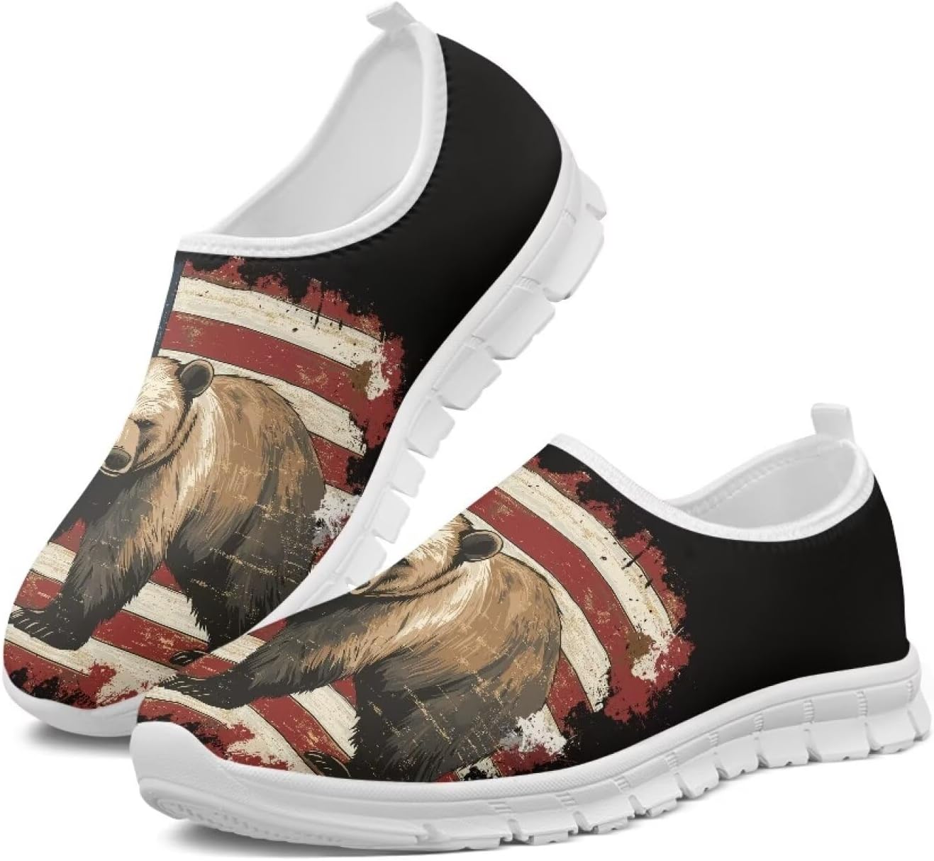 

Мужские слипоны кроссовки повседневные для путешествий и прогулок, плоские, противоскользящие, для активного отдыха и бега, низкие лоферы, размеры США 5-14 Qoiuvncy, Brown Bear