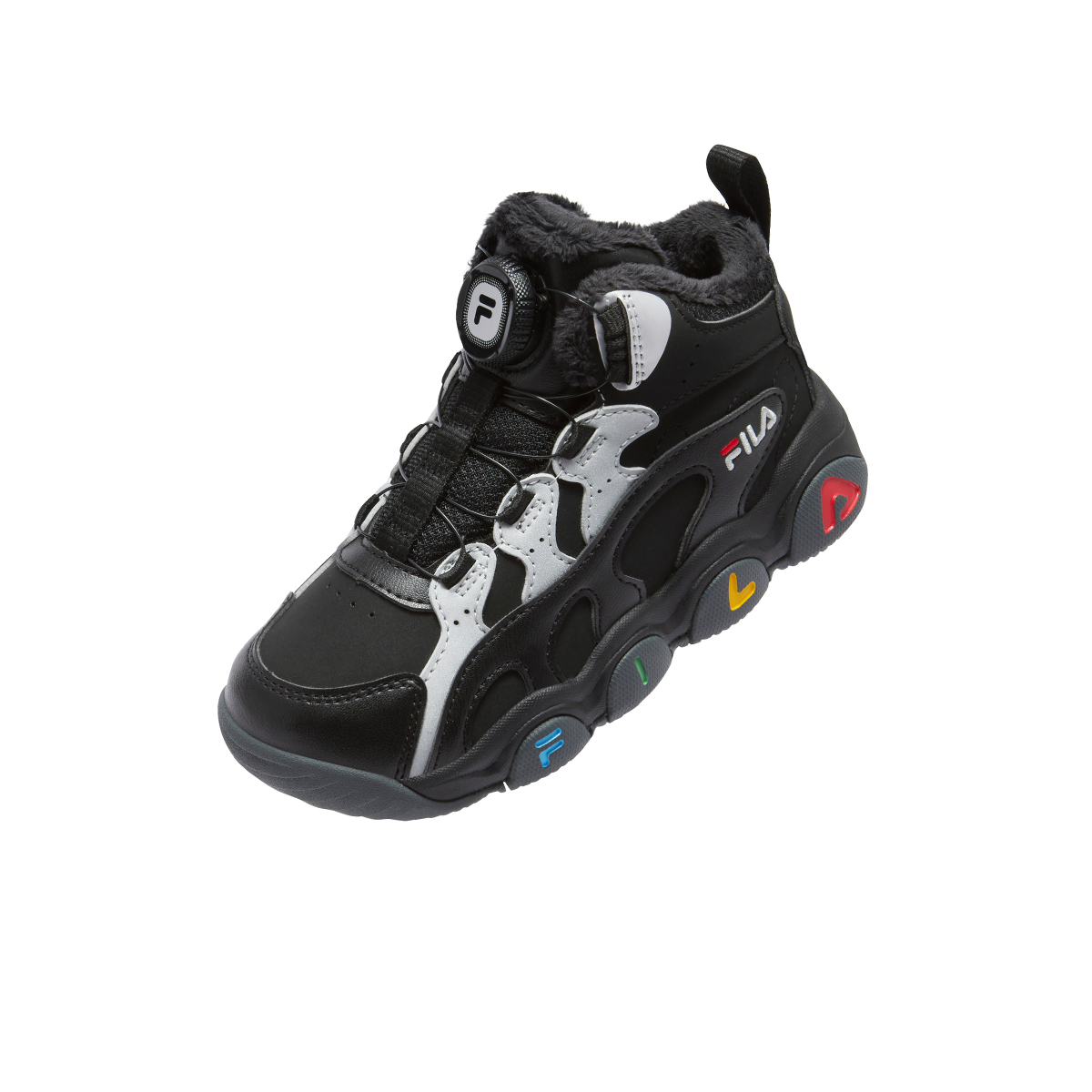 FILA KIDS Сезонные утепленные ботинки FSW с эффектом увеличения роста черный/космическое серебро детские — фото 3