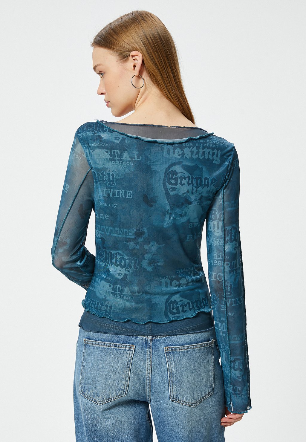 

Топ с длинными рукавами LONG SLEEVE Koton, синий