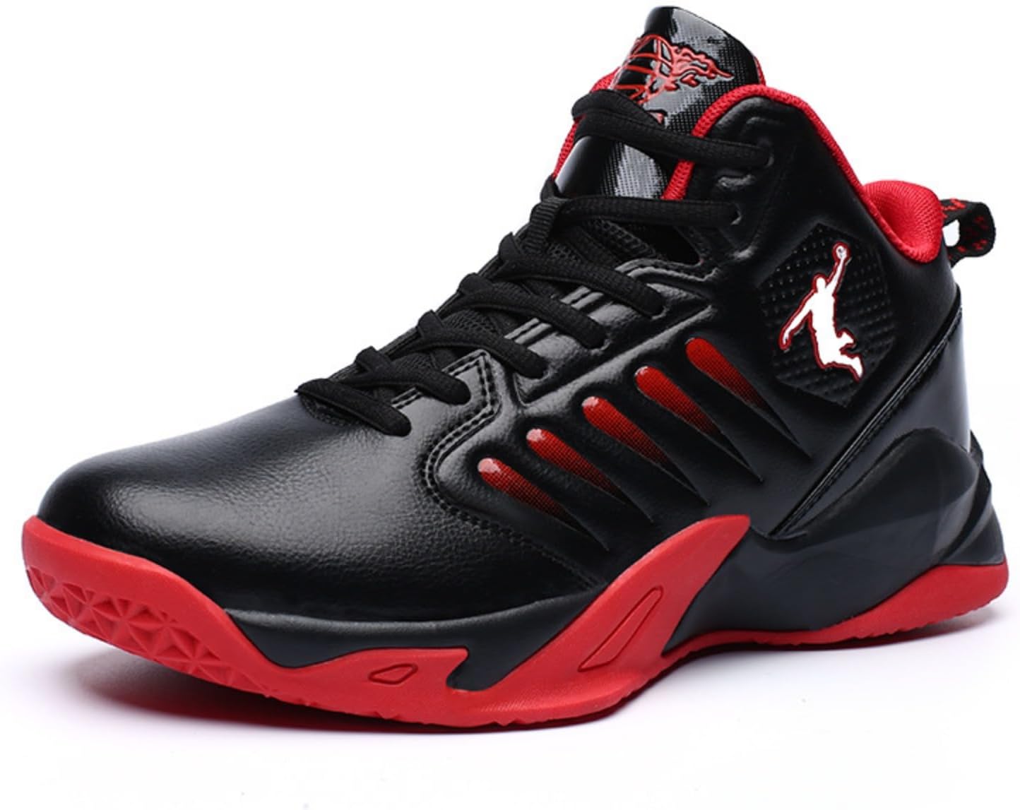 

Мужские баскетбольные кроссовки с высоким верхом, цветные нескользящие кроссовки для уличного спорта, тренажерного зала и повседневной носки Huayorong, красный