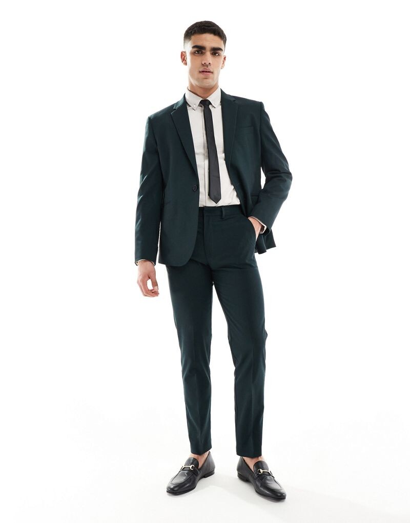 

Темно-зеленые узкие брюки ASOS DESIGN
