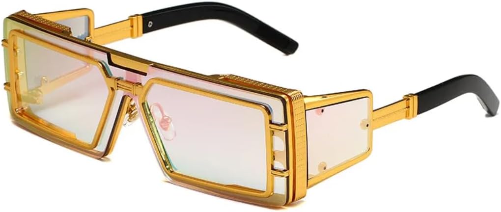 

Солнцезащитные очки в стиле стимпанк прямоугольной формы для женщин и мужчин. Популярные винтажные очки класса люкс с защитой от УФ-излучения UV400 HHZZYVY, Mirror Pink