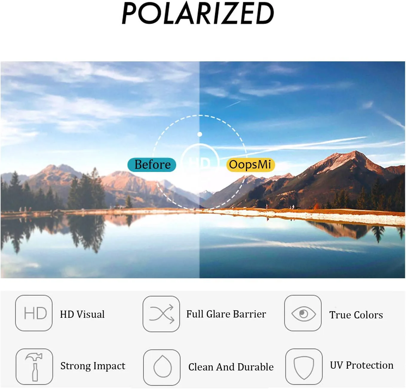 

Солнцезащитные очки-клипсы, поляризованные, унисекс, с антибликовым покрытием, для вождения, с откидной конструкцией, подходят для очков с диоптриями OopsMi, Black
