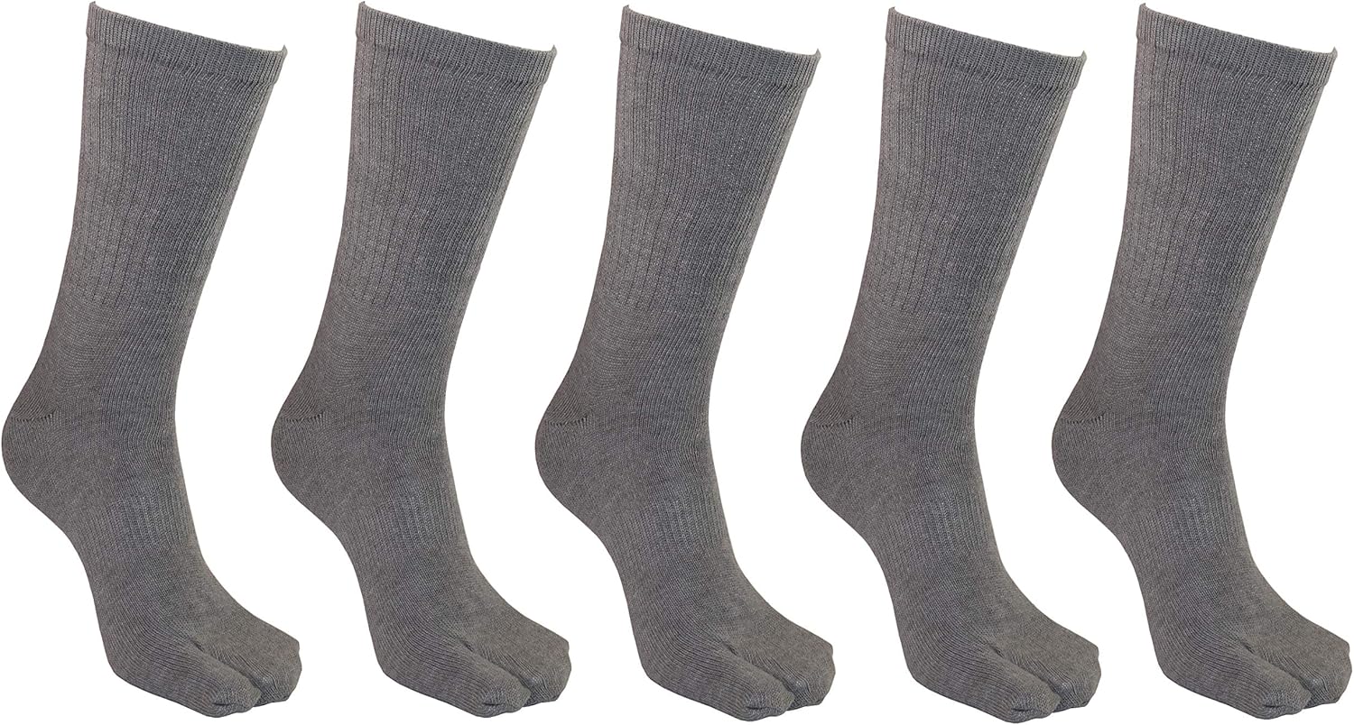 

Мужские сандалии-вьетнамки с разделением на два пальца Marukin Hompo, японские носки-таби, упаковка 5 пар, серый