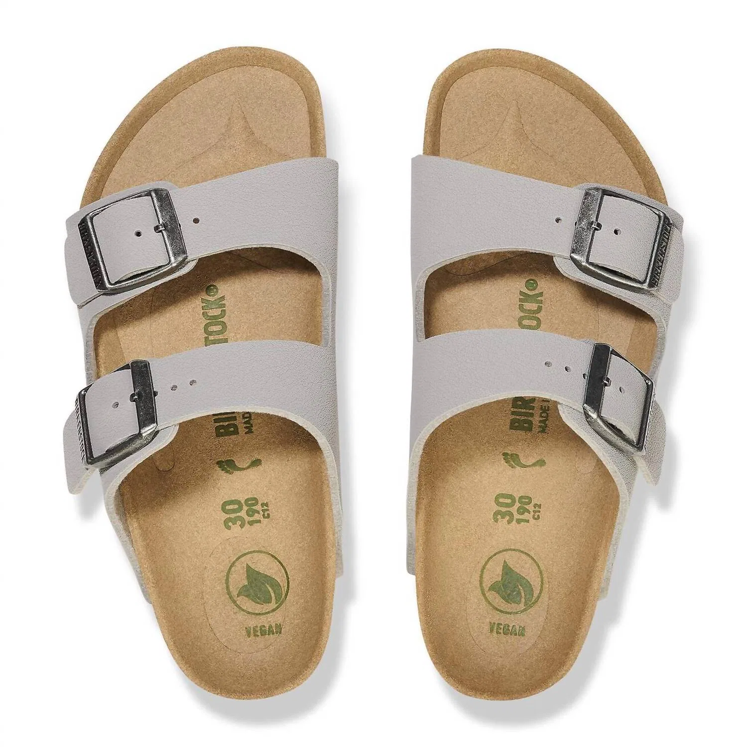 Детские сандалии веганские с двумя пряжками Arizona Kid Vegan Birkenstock, Stone Coin — фото 3