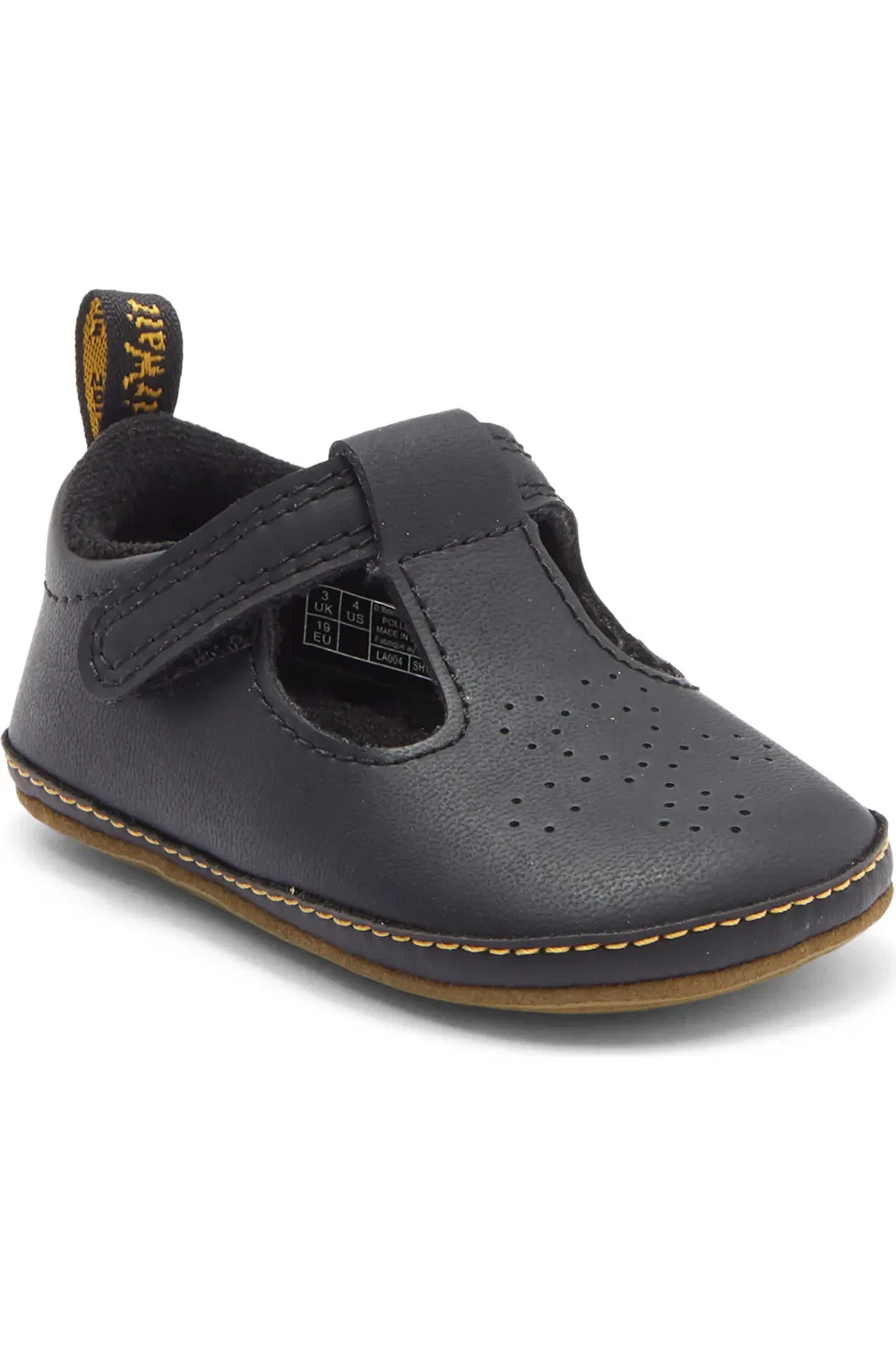 Детские туфли Dr. Martens Polley, мэри-джейн с перфорацией, черный