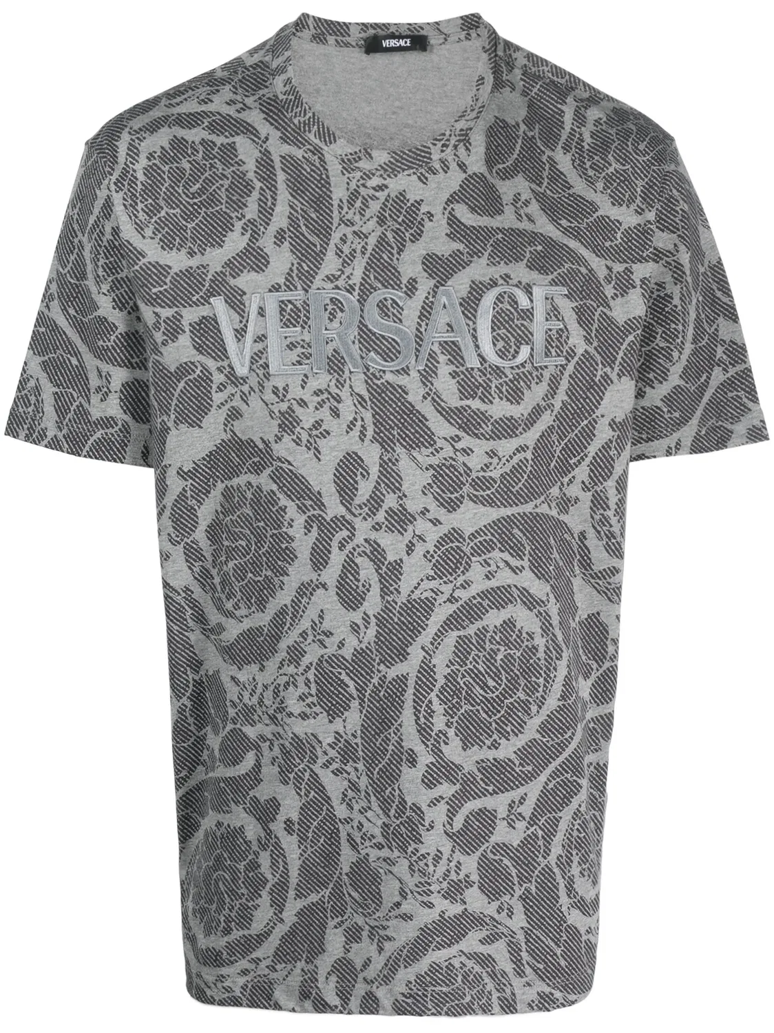Футболка с принтом Barocco Silhouette Versace, серый