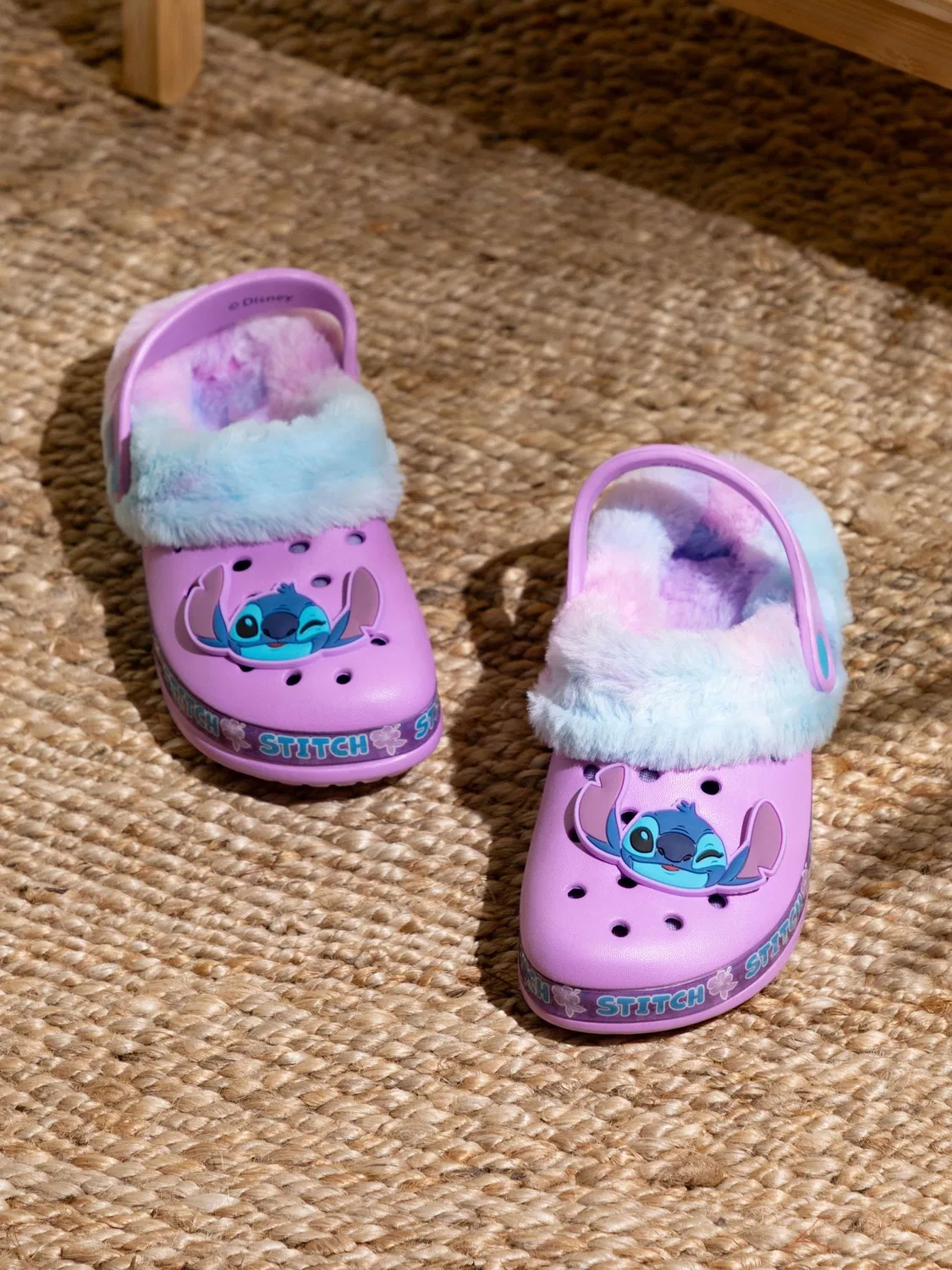 Клоги, детские, с подкладкой из искусственного меха, Disney Stitch Vanilla Underground, фиолетовый