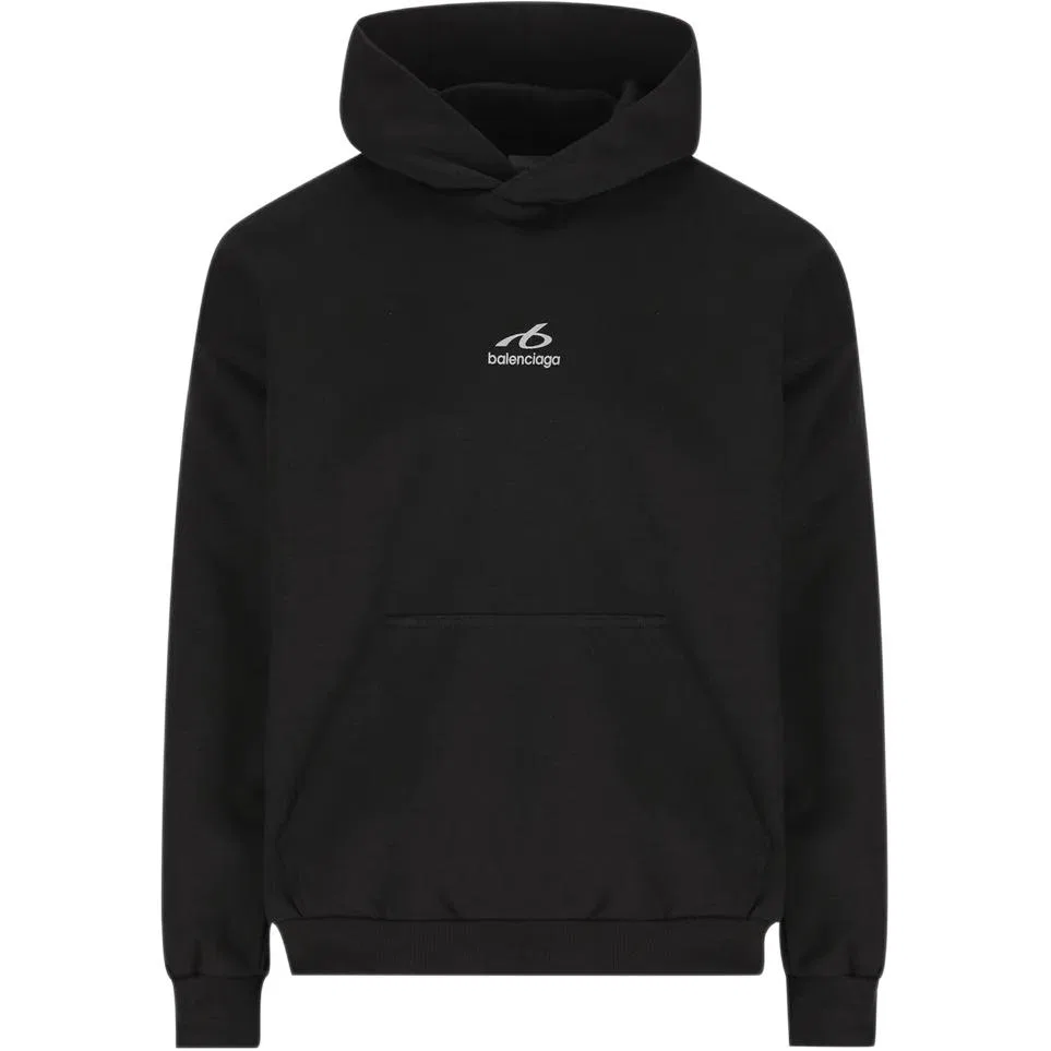 Мужской свитшот с капюшоном прямого кроя Balenciaga, Black