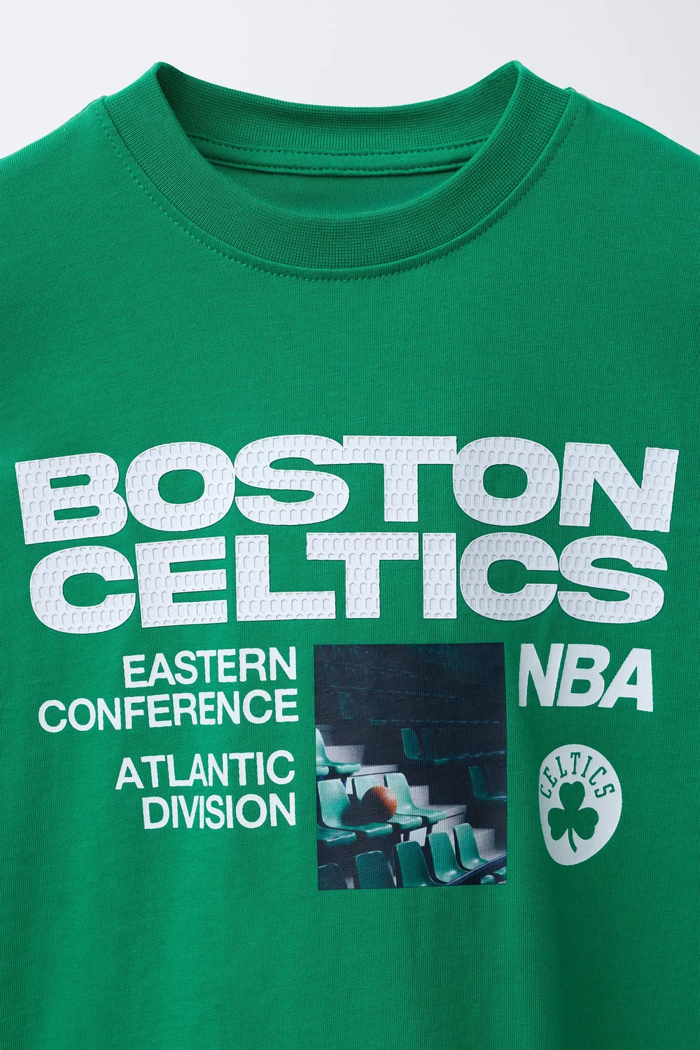 Футболка с принтом NBA - Celtics ZARA, Green — фото 3