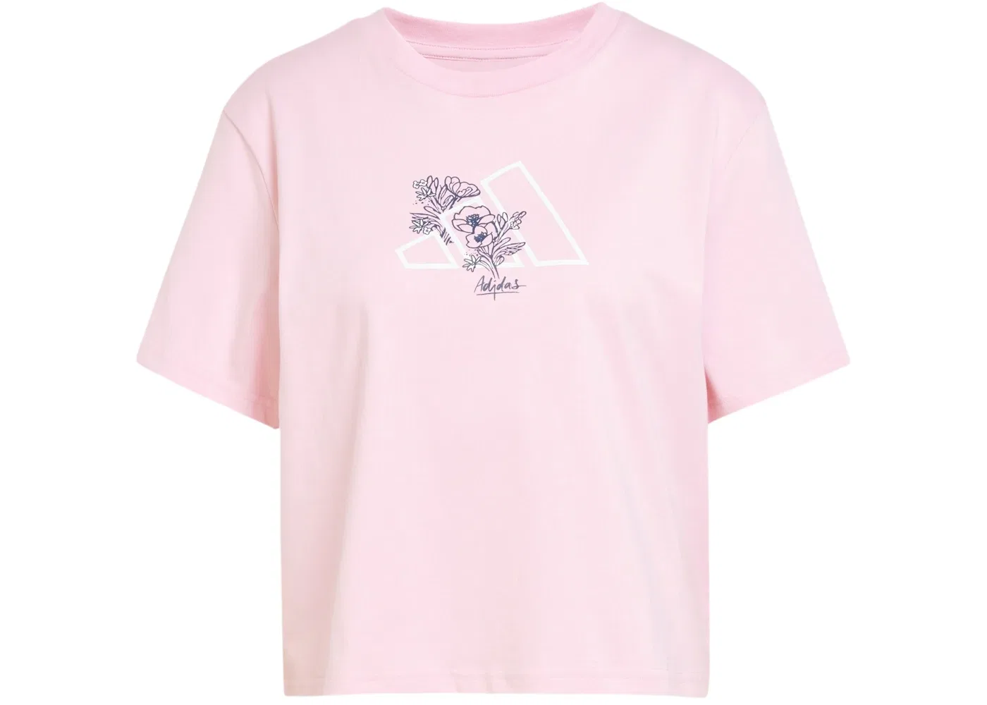 Женская футболка свободного кроя с принтом Adidas Tee, True Pink