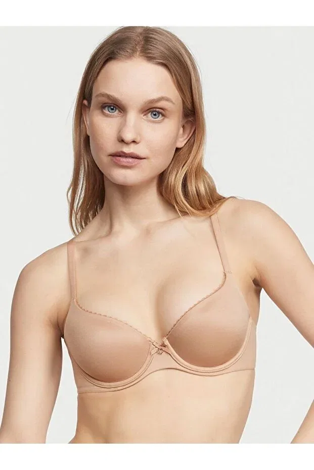 Женский бюстгальтер без бретелек Smooth Light Support Demi Bra Victoria'S Secret, Beige — фото 3