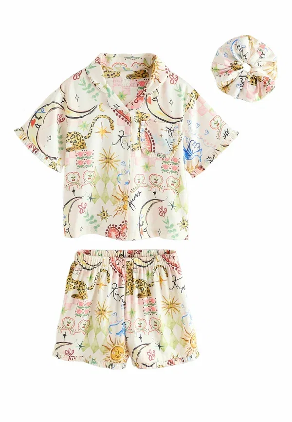 Пижама комплект с принтом Pyjama set Next, cream, кремовый