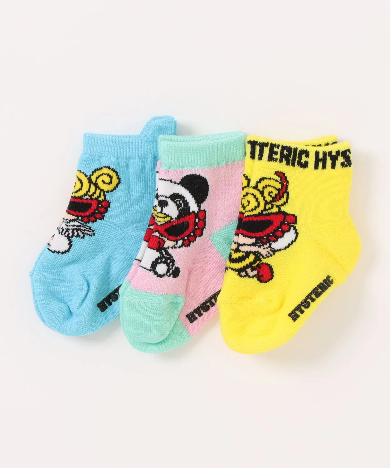 Детские носки-комплект 3 пары с принтом MINI ALLSTAR HYSTERIC MINI, Мульти