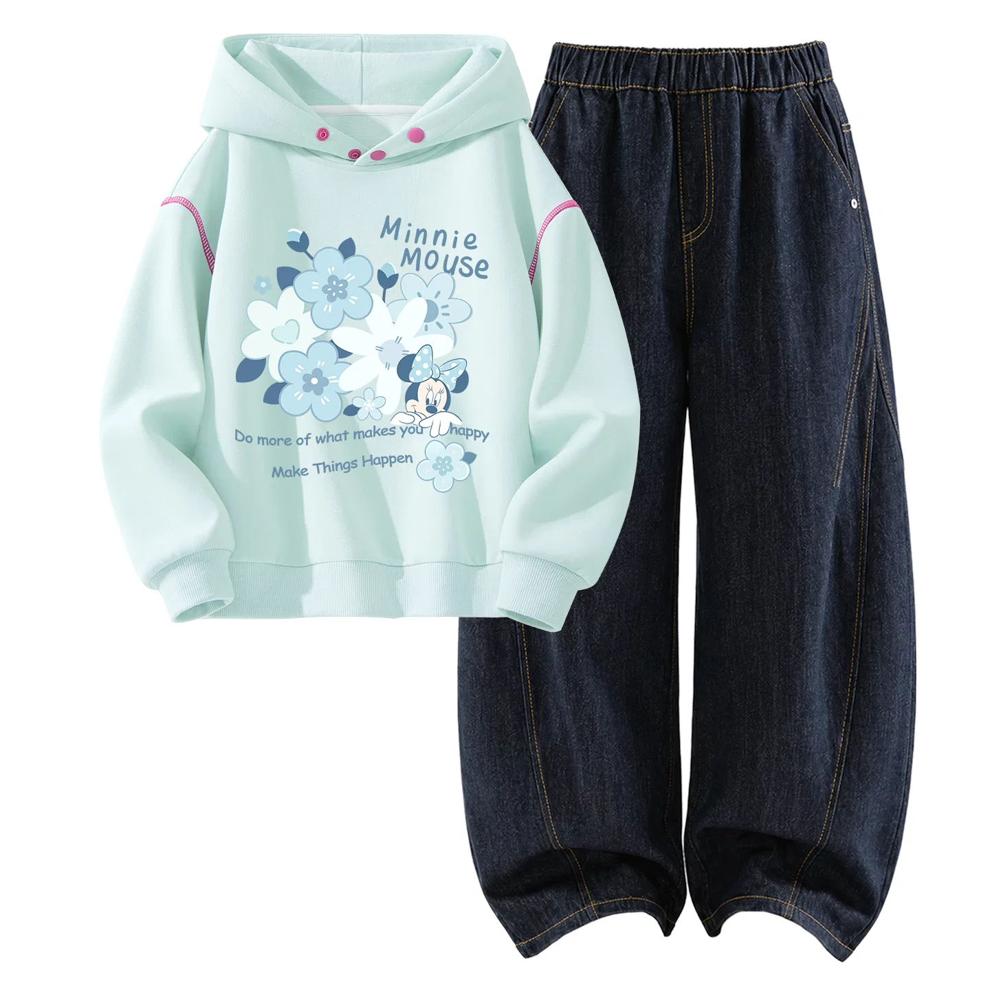 Детский спортивный комплект с капюшоном, с принтом, Disney, Denim Black Blue