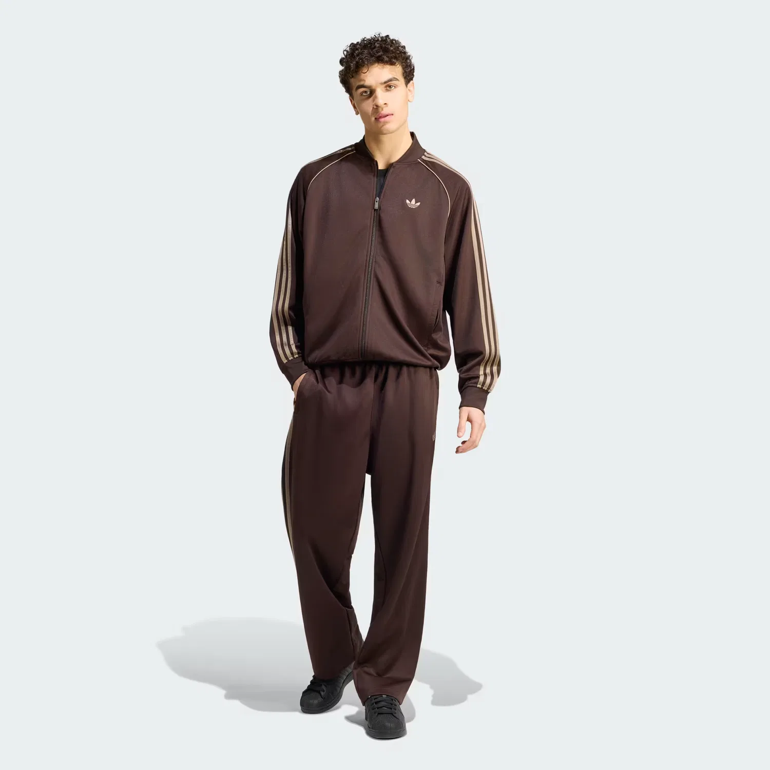 Мужская олимпийка свободного кроя SST Adicolor Classics Loose Tracktop Adidas Originals, Aurora Coffee — фото 4