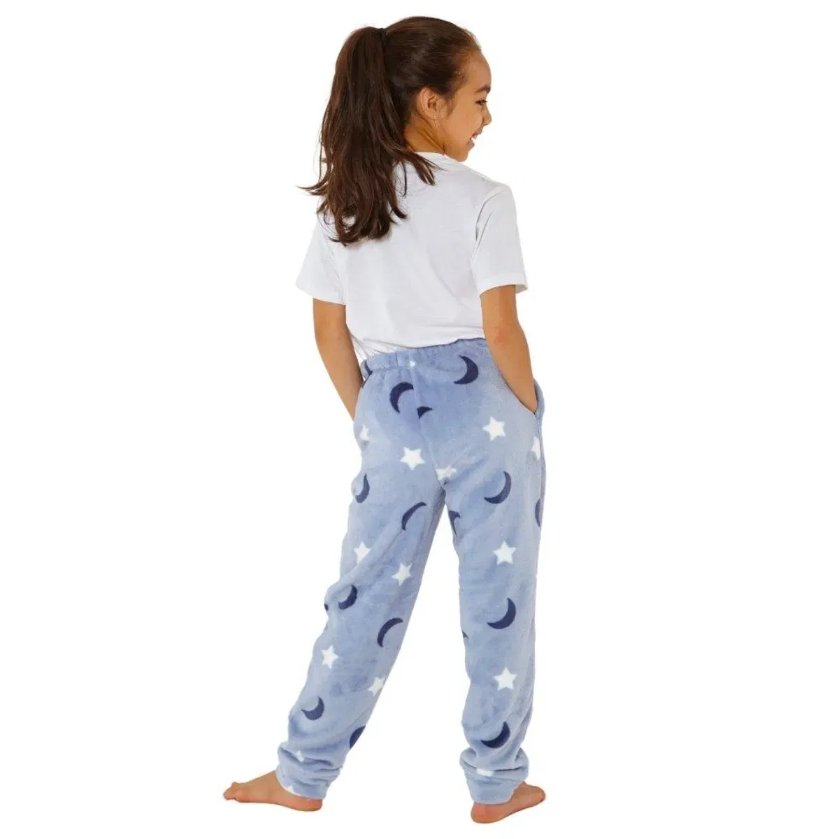 Флисовые штаны с принтом Cozy N Dozy, Blue — фото 4