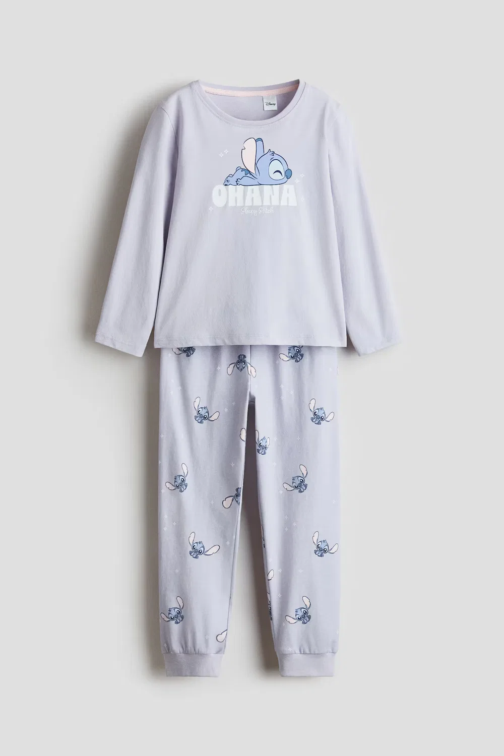 Пижама из набивного хлопка H&M, Blasslila/Lilo & Stitch