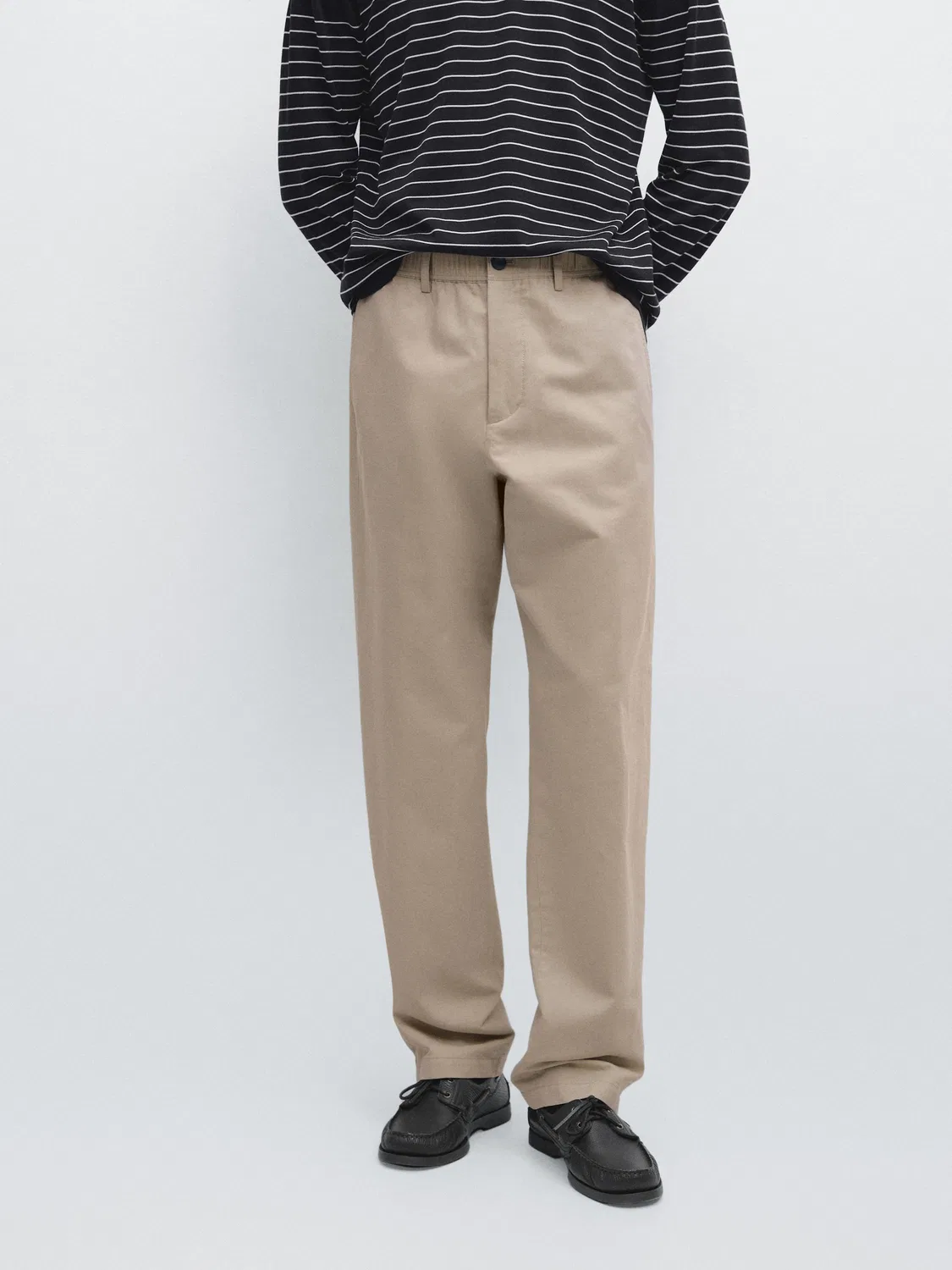 Брюки-Джоггеры Massimo Dutti, бежевый — фото 2