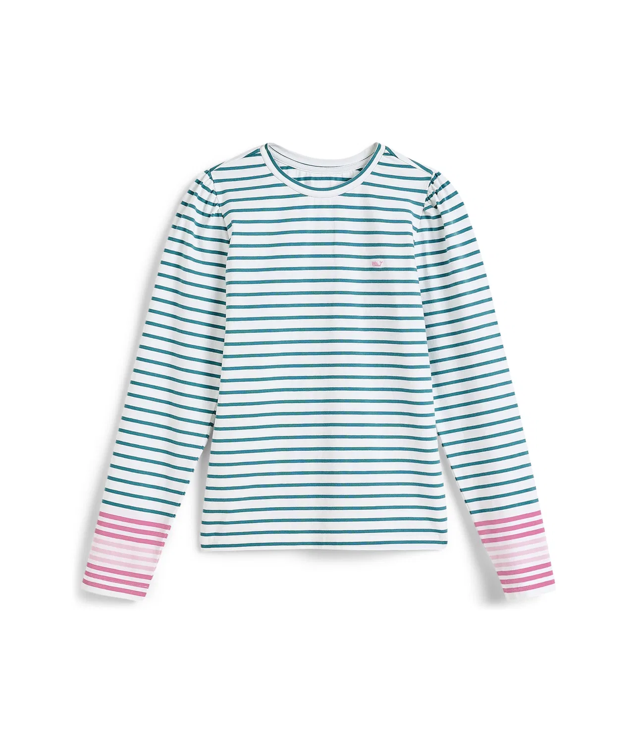 Футболка с пышными рукавами (для малышей/детей постарше) Vineyard Vines Kids, Multi Loden Stripe