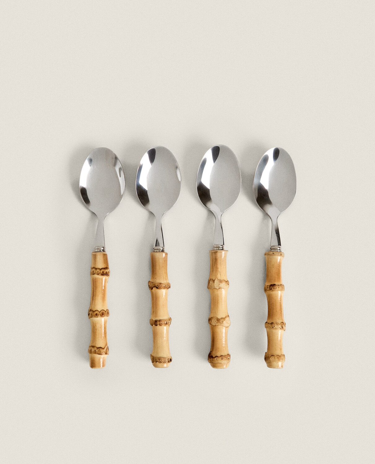 

Набор из 4-х десертных ложек Zara Home With Bamboo Handle, коричневый