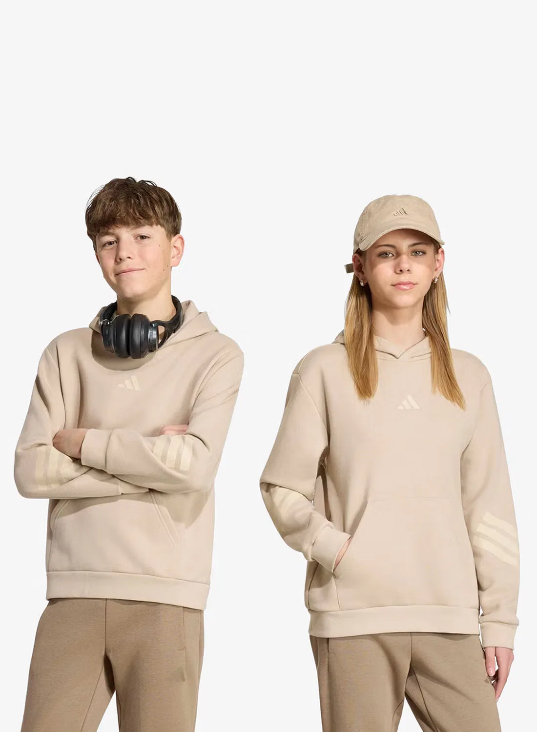 Худи оверсайз с принтом Future Icons 3-Stripes Adidas, хаки