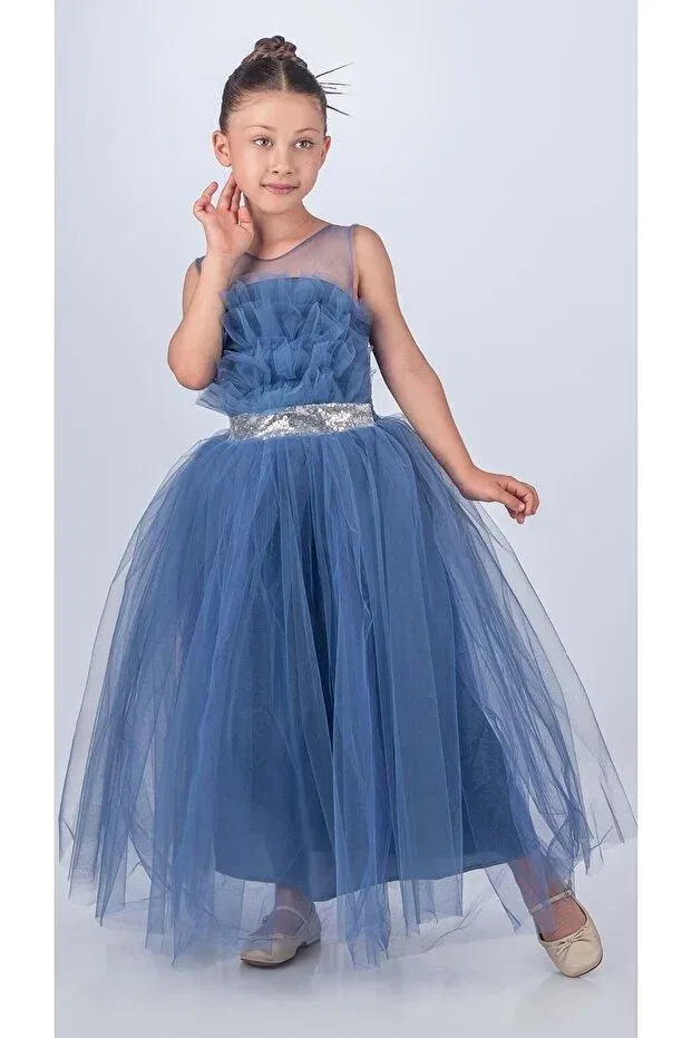 Детское платье для девочек без рукавов Modest S.T. Sebat Tekstil, Indigo