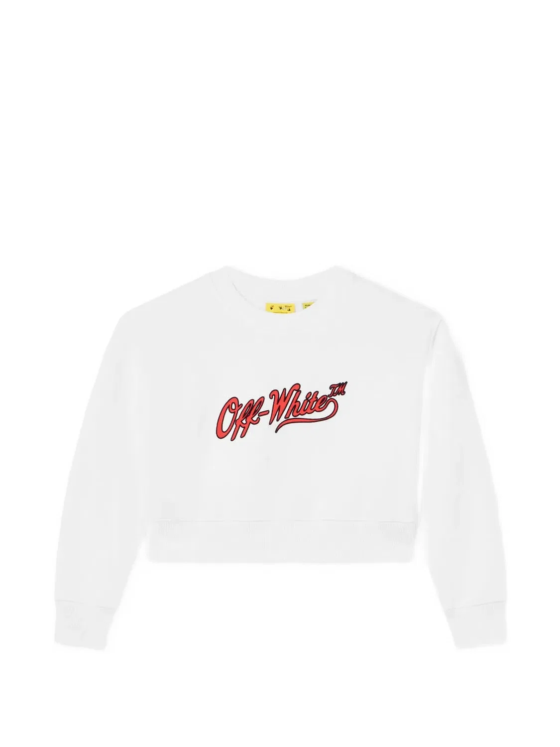 Свитшот укороченный с логотипом OFF-WHITE, белый