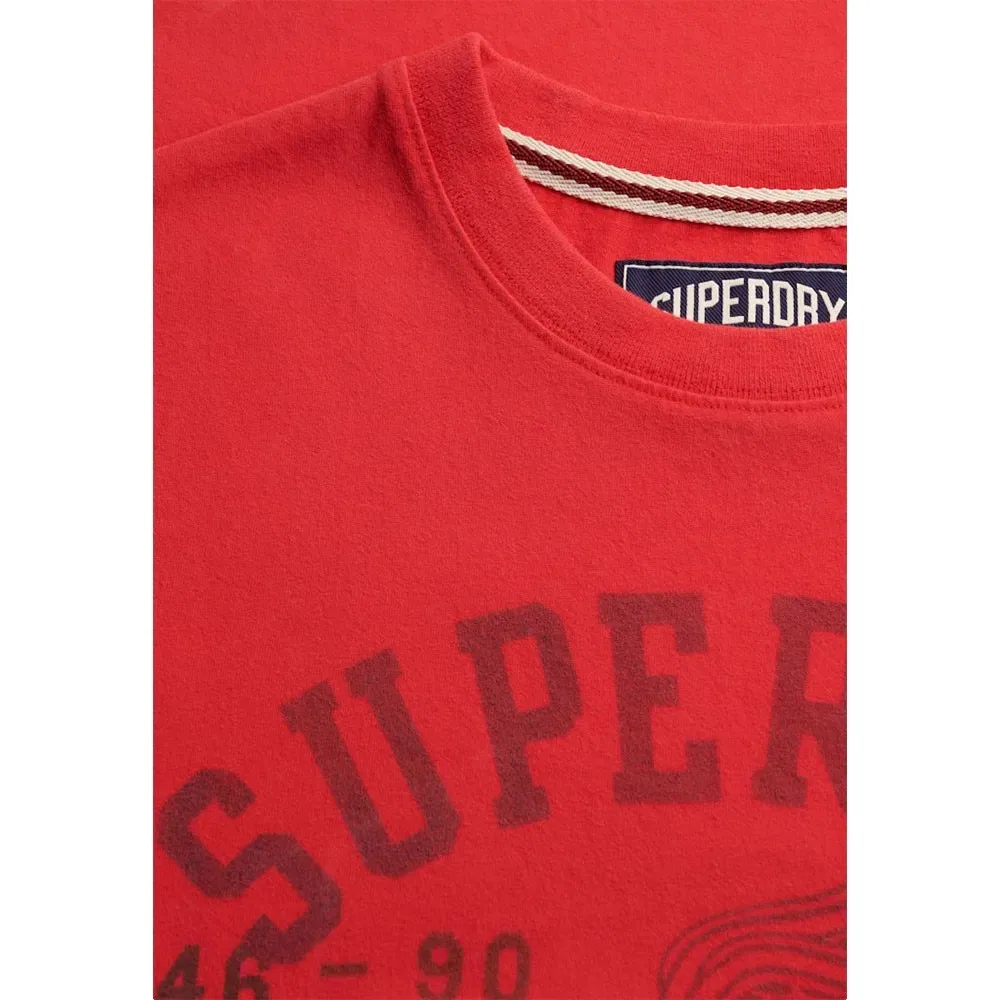 Футболка Superdry Vintage Prep Relaxed Fit с коротким рукавом, красный — фото 2