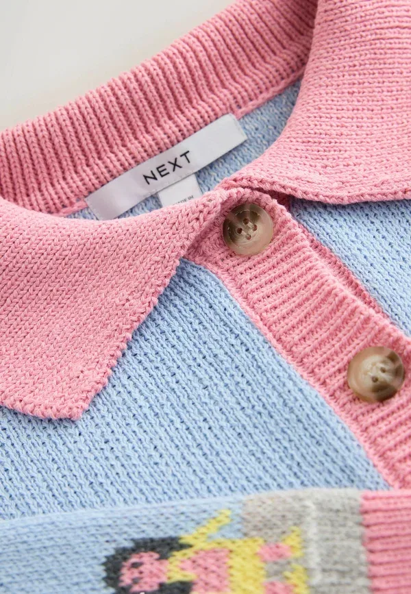 Кардиган из хлопка Cardigan Next Pink Blue Multi, синий/розовый/мультиколор — фото 2