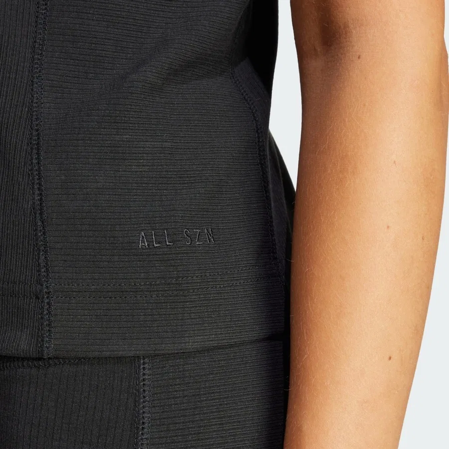 Спортивный топ без рукавов с принтом Sportswear JJ1224 ALL SZN Rib Atlet adidas, Черный — фото 4