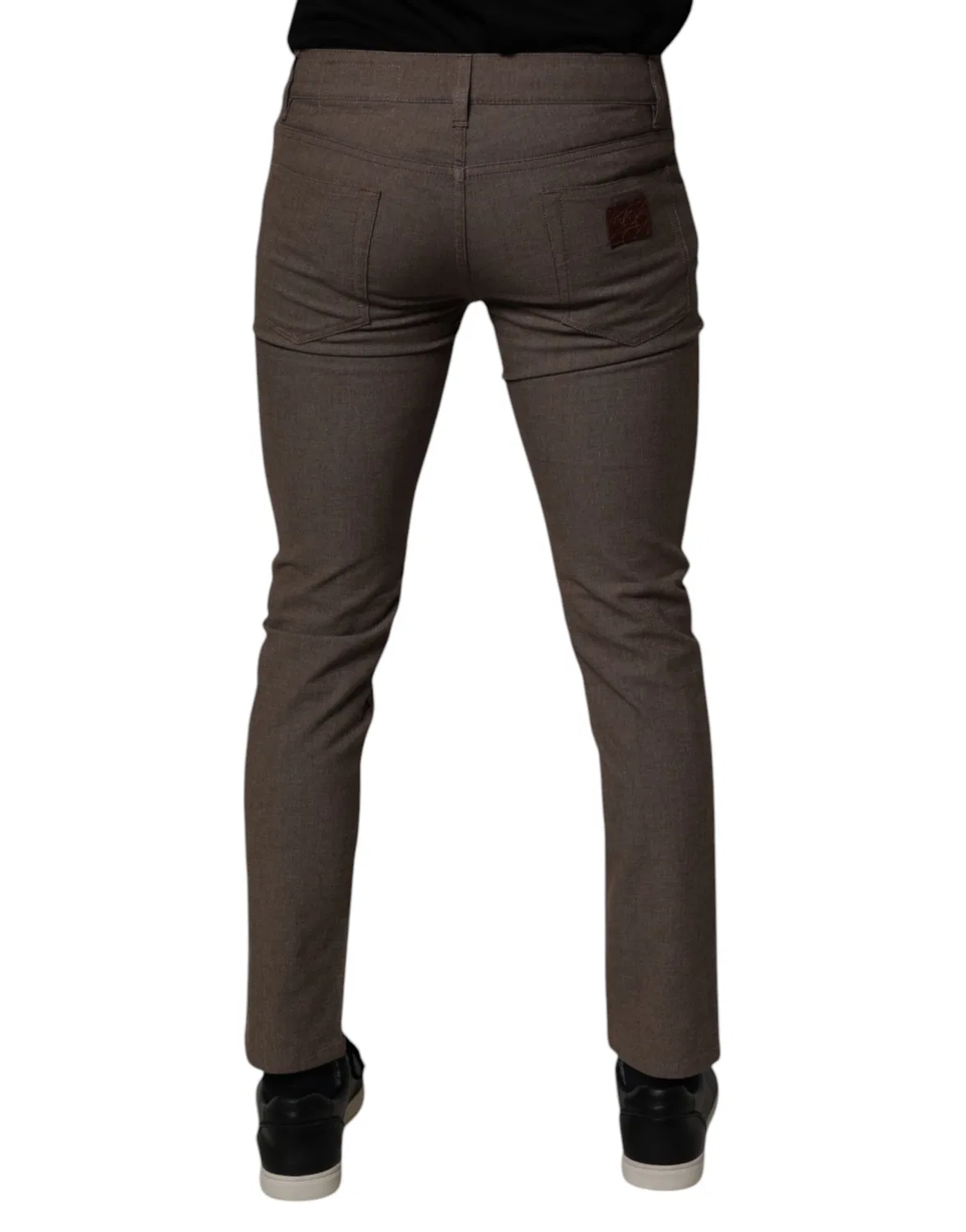 Мужские брюки чинос хлопковые с логотипом Chino Pants Dolce & Gabbana, Brown — фото 4