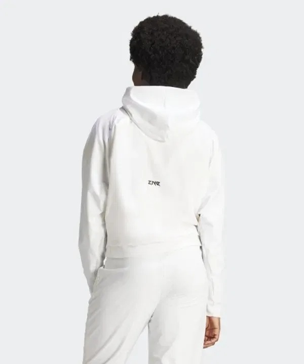 Худи на молнии, Z.N.E., Adidas, белый — фото 2