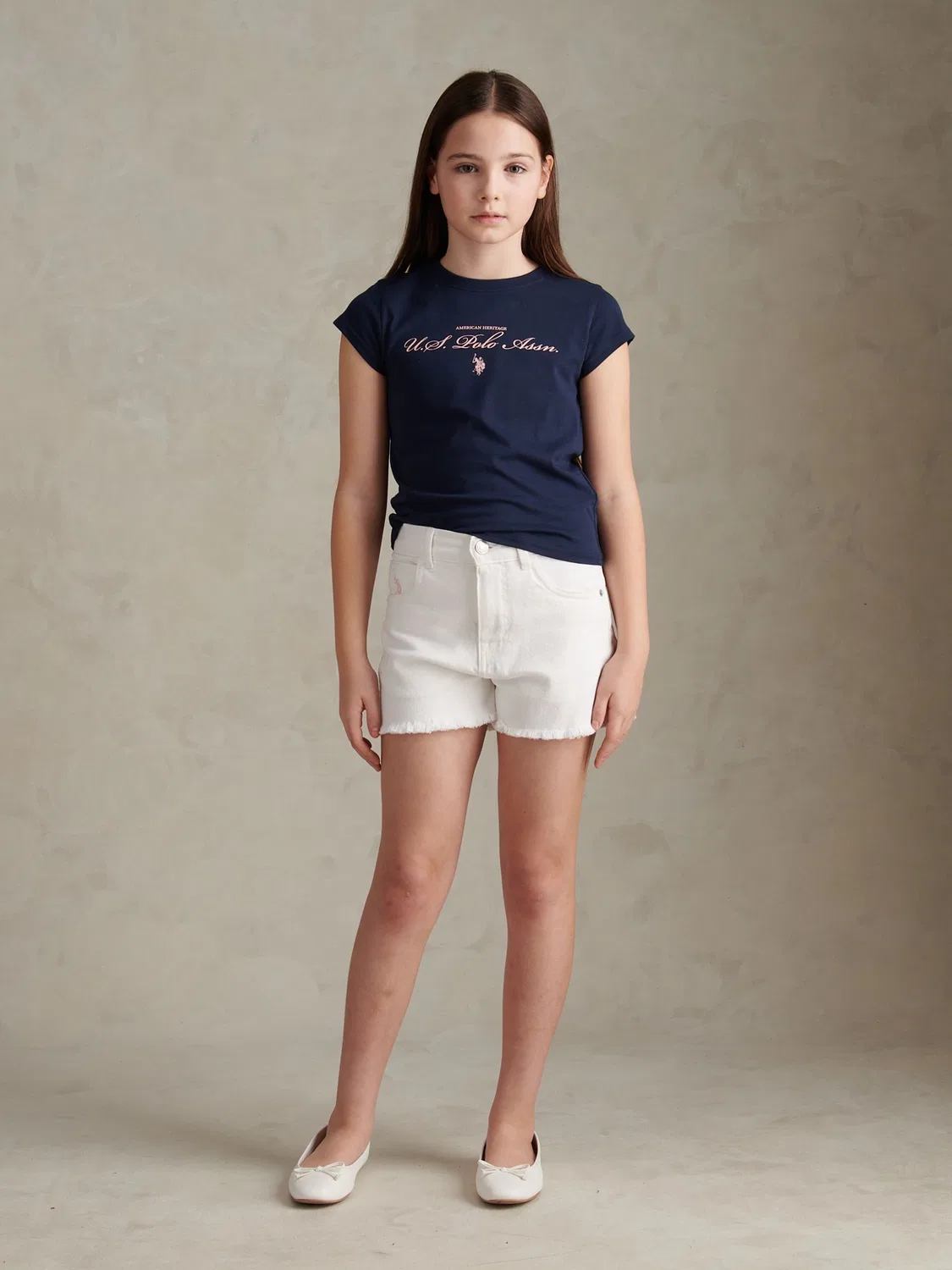 Футболка с кап-рукавом, логотип U.S. Polo Assn, темно-синий — фото 3