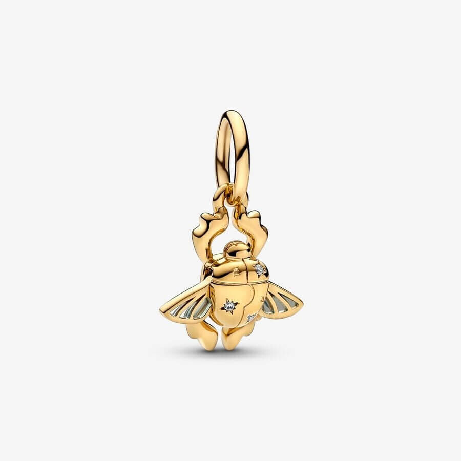 

Шарм-подвеска Pandora x Disney Aladdin Scarab Beetle, золото/синий