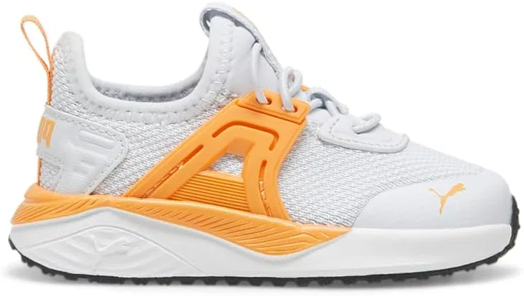 Детские кроссовки для мальчиков с застежкой-липучкой Pacer 23 PUMA, Silver Mist/Clementine